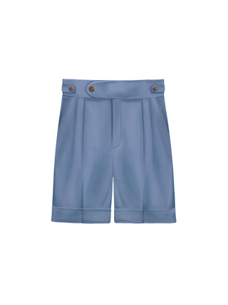 Loose Fit Detail Cloth Short - Blue