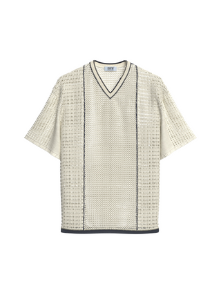 Oversize Details Knit Tee - Beige