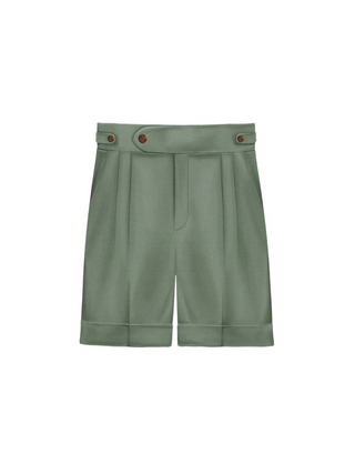 Loose Fit Detail Cloth Short - Light Green