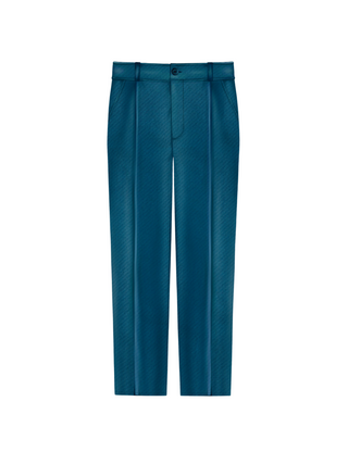 Comfort Fit Stoffhose mit Falte in Navy Blue