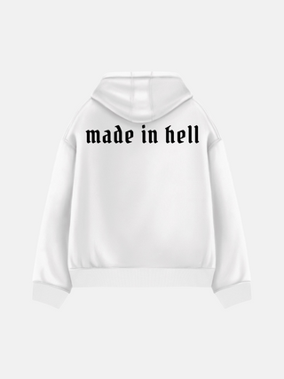 Oversize Made in Hell Hoodie - White