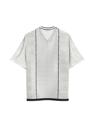 Oversize Details Knit Tee - White