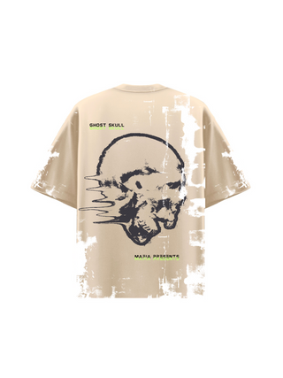 Oversize washed Skull Tee - Beige