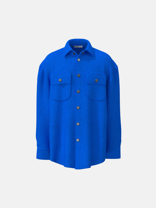 Oversize Fleece Shirt - Blue