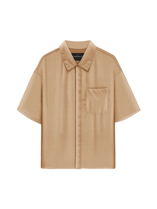 Oversize Soft Basic Shirt - Camel