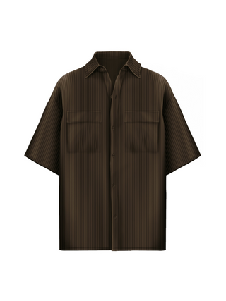 Oversize Pocket Cord Shirt - Brown
