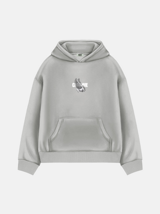 Oversize Chrome Butterfly Hoodie - Grey