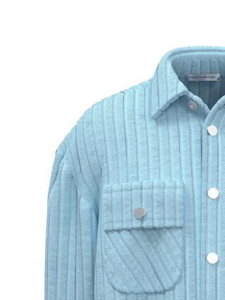 Oversize Velvet Cord Hemd in Babyblau