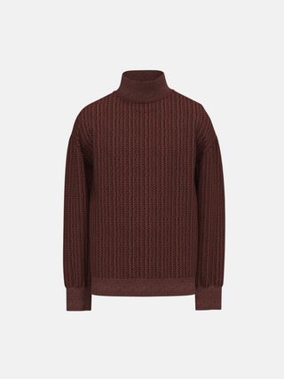Oversize Feinstrick Pullover in Dunkelbraun