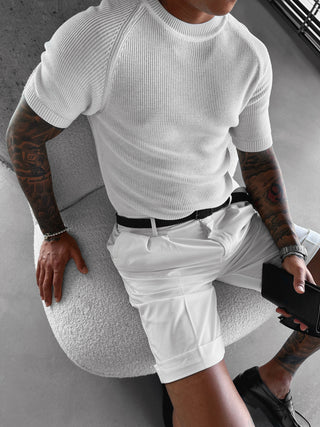 Slim Fit Knit Tee - White
