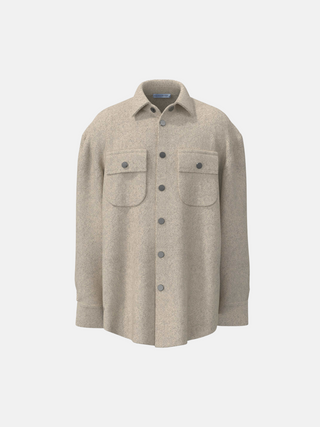 Oversize Fleece Shirt - Beige
