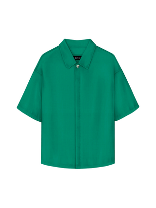 Oversize Soft Linen Shirt - Green