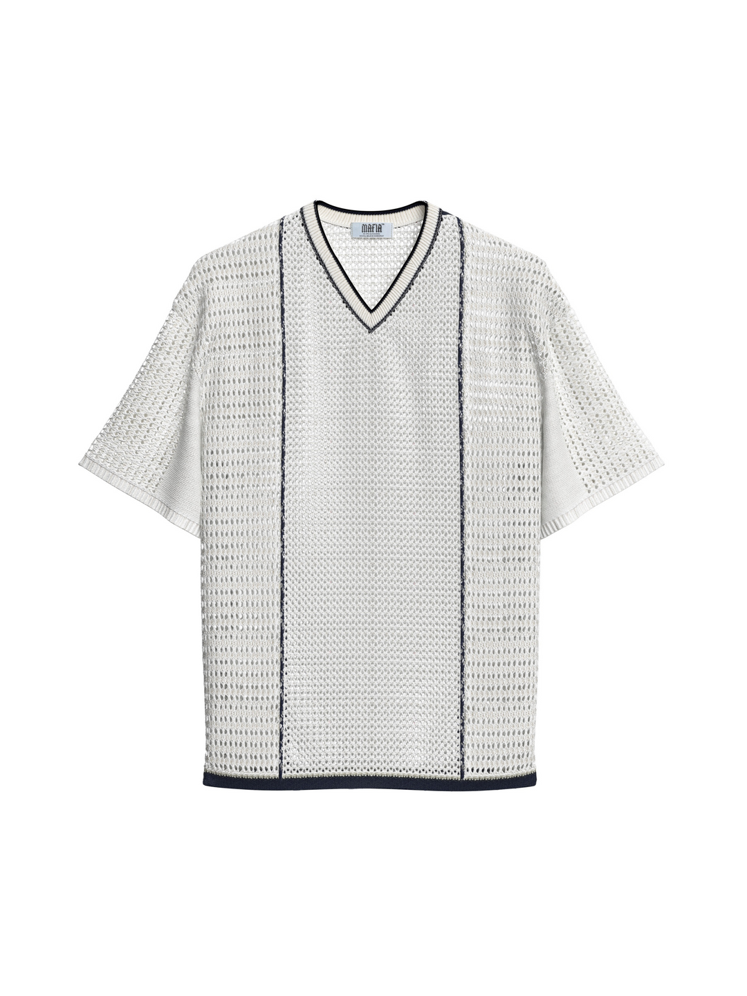 Oversize Details Knit Tee - White