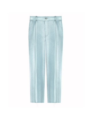 Comfort Fit Stoffhose mit Falte in Mint