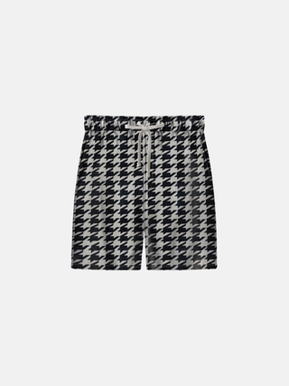 Loose fit Houndstooth Shorts - Black