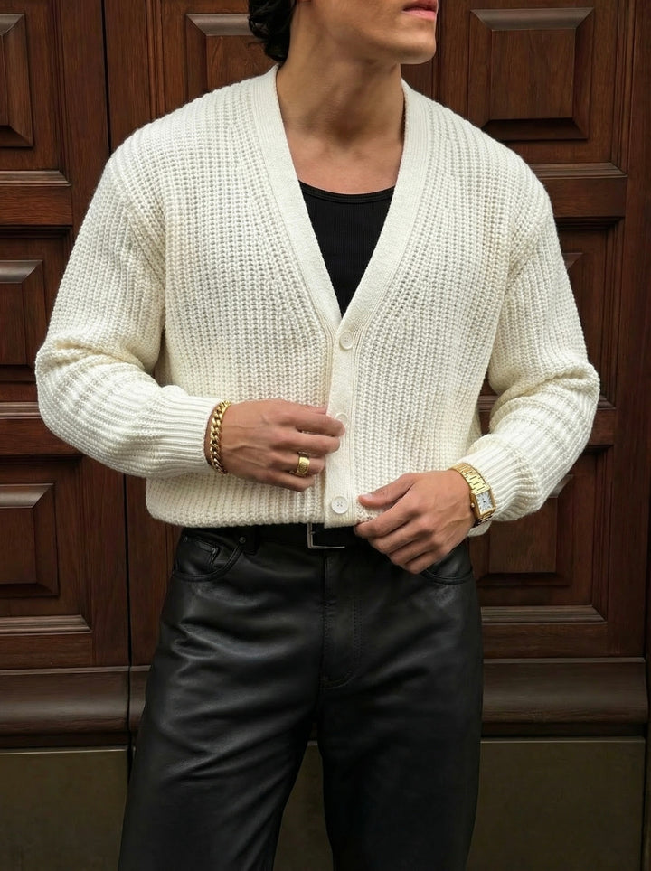 Oversize Crop Cardigan - Ecru
