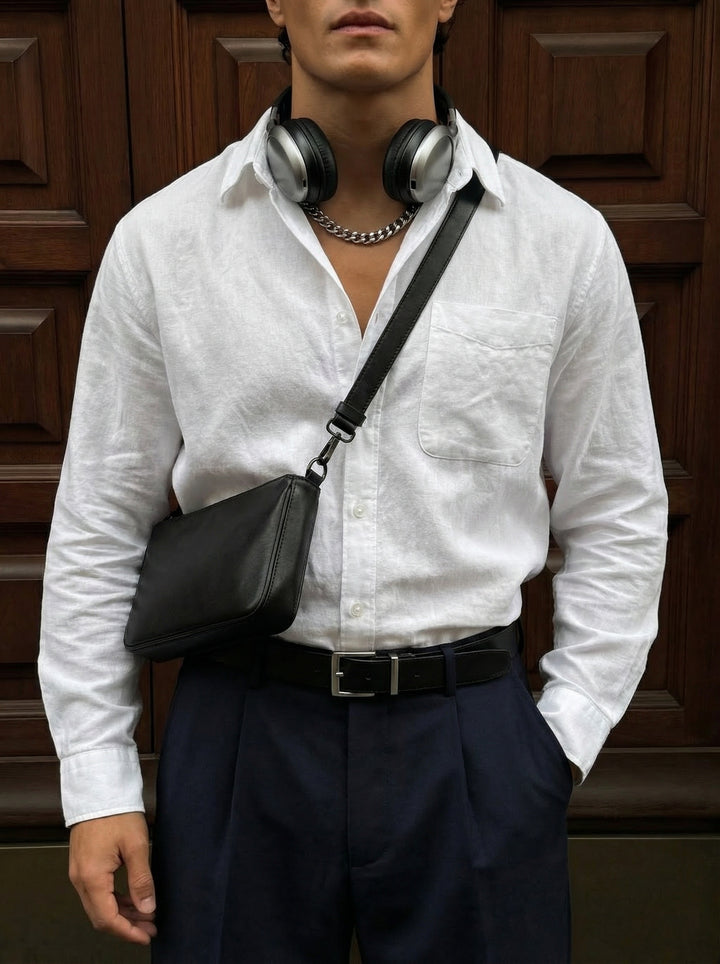 Regular Fit Cotton Pocket Shirt - White