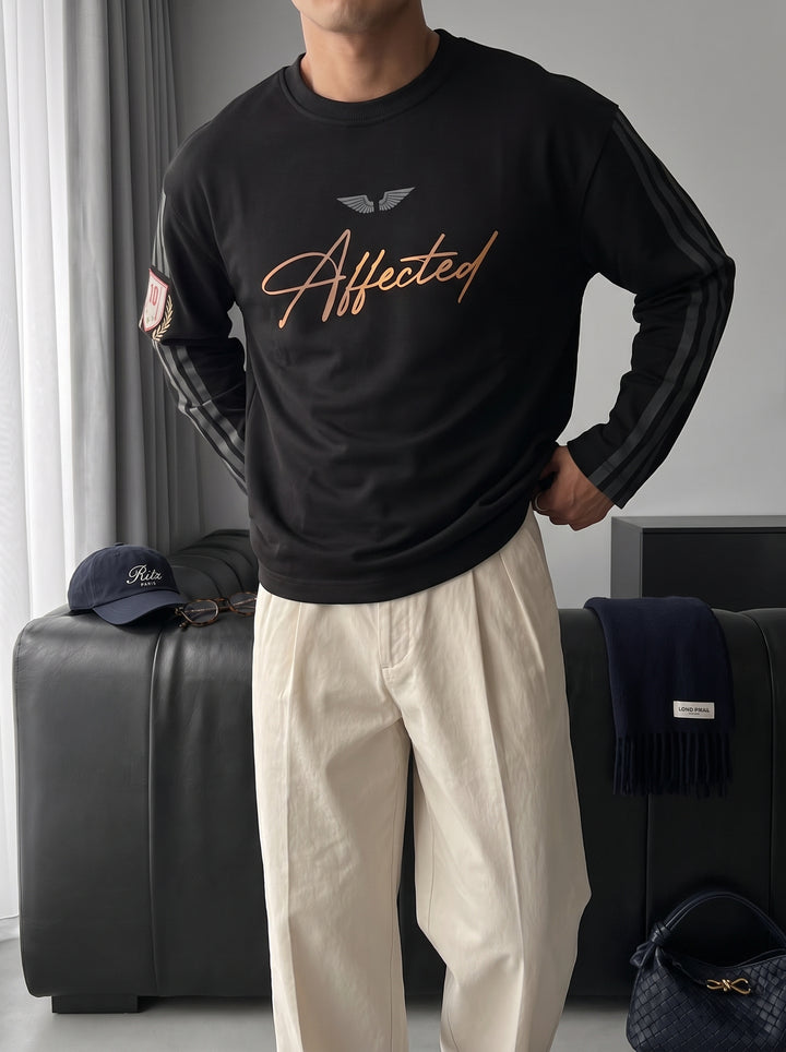 Oversize Affected Sweatshirt - Black