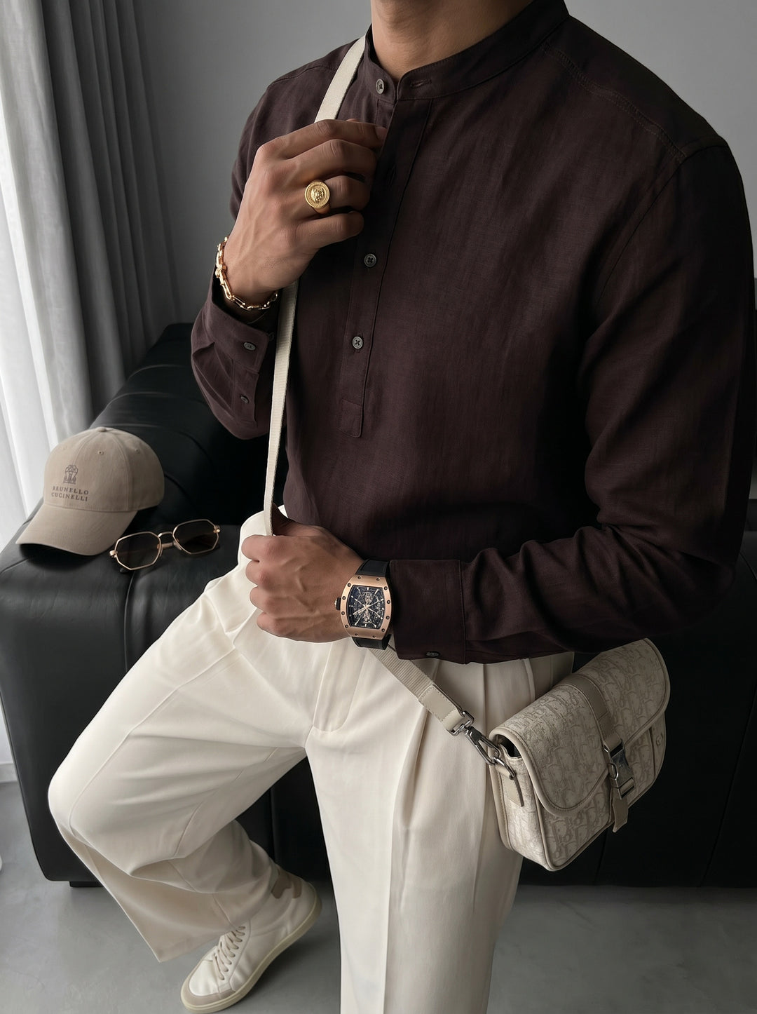 Regular Fit Cotton Shirt - Brown