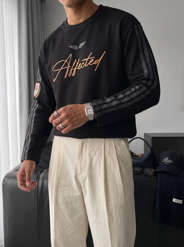 Oversize Affected Sweatshirt - Black