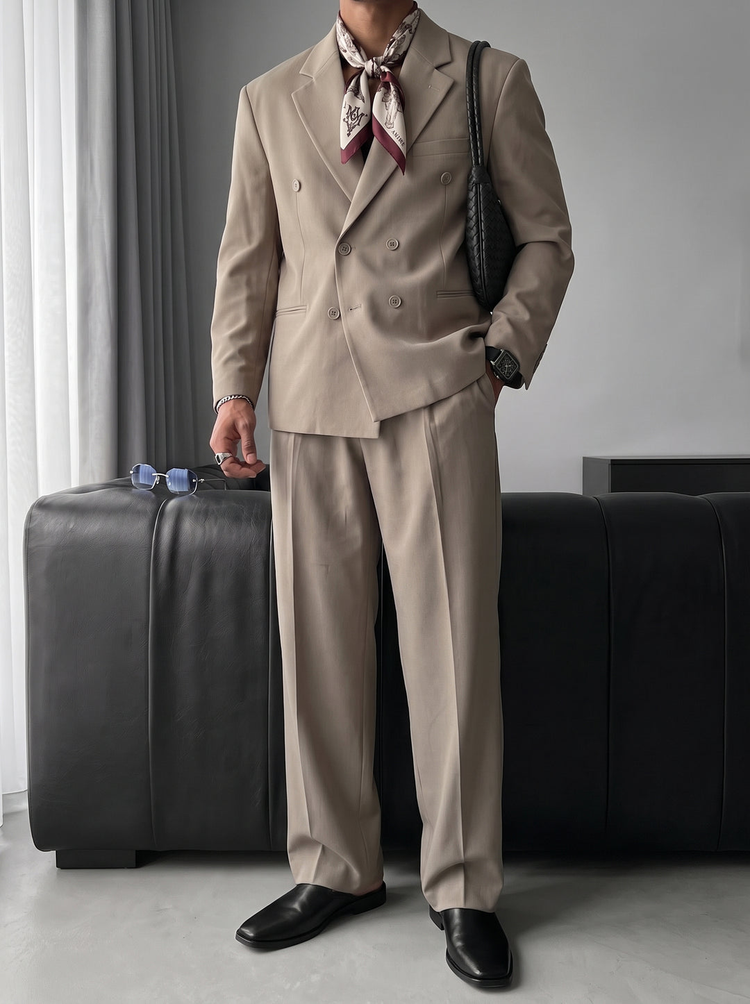 Oversize Tailored Suit - Beige