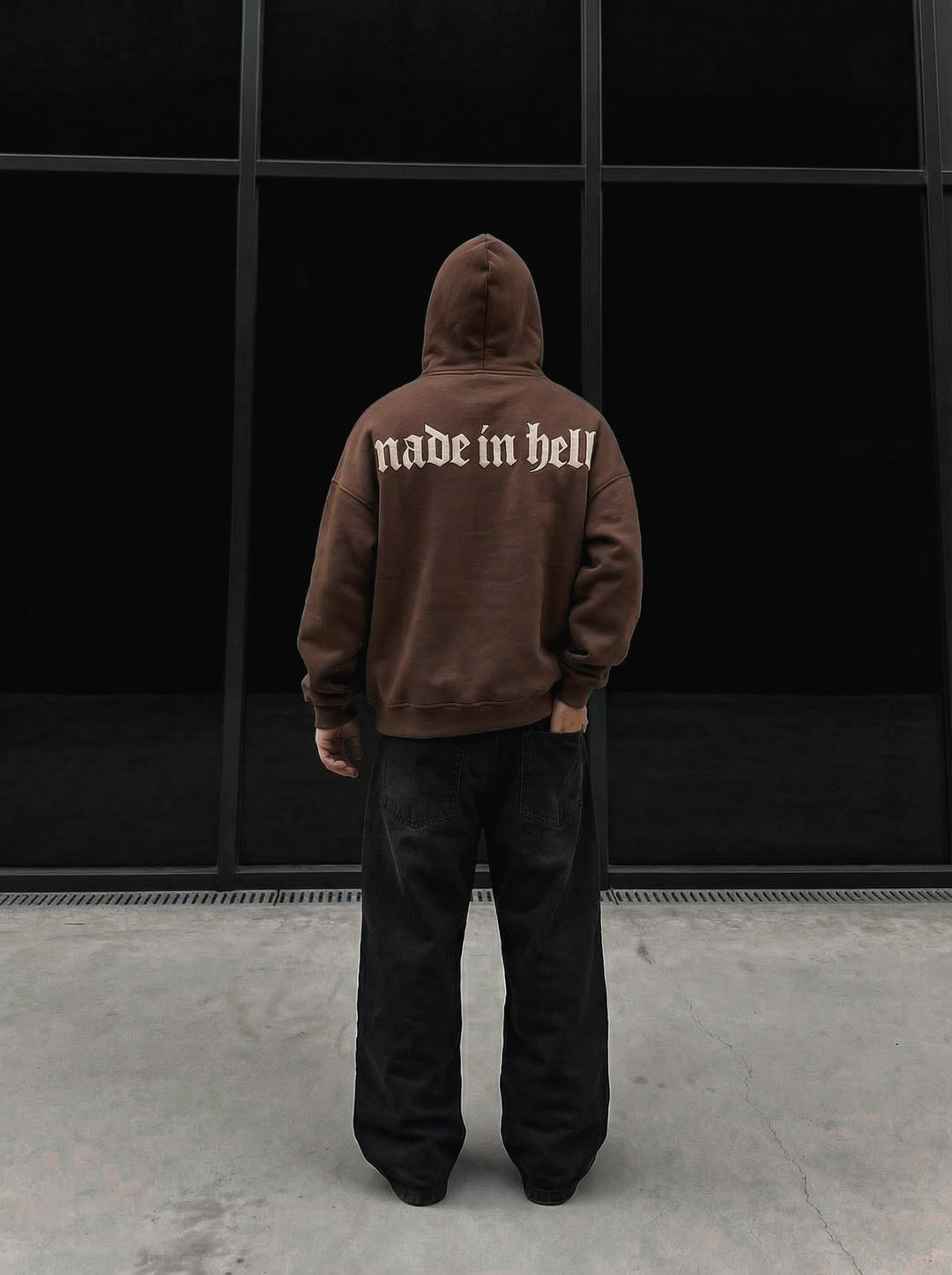 Oversize Made in Hell Hoodie - Brown