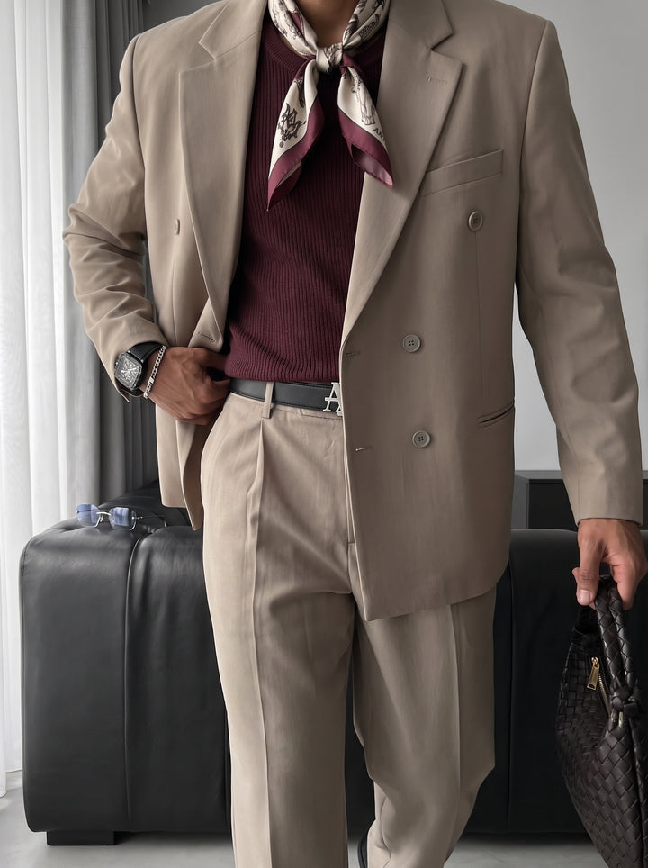 Oversize Tailored Suit - Beige