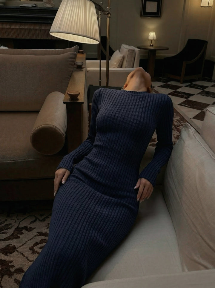 Maxi Knit Dress - Night Blue