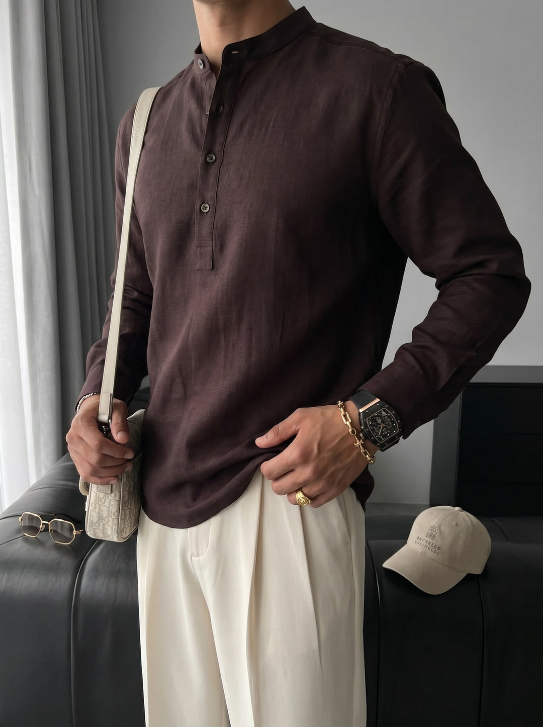 Regular Fit Cotton Shirt - Brown
