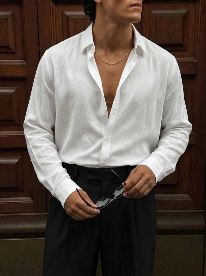 Regular Fit Long Arm Shirt - White