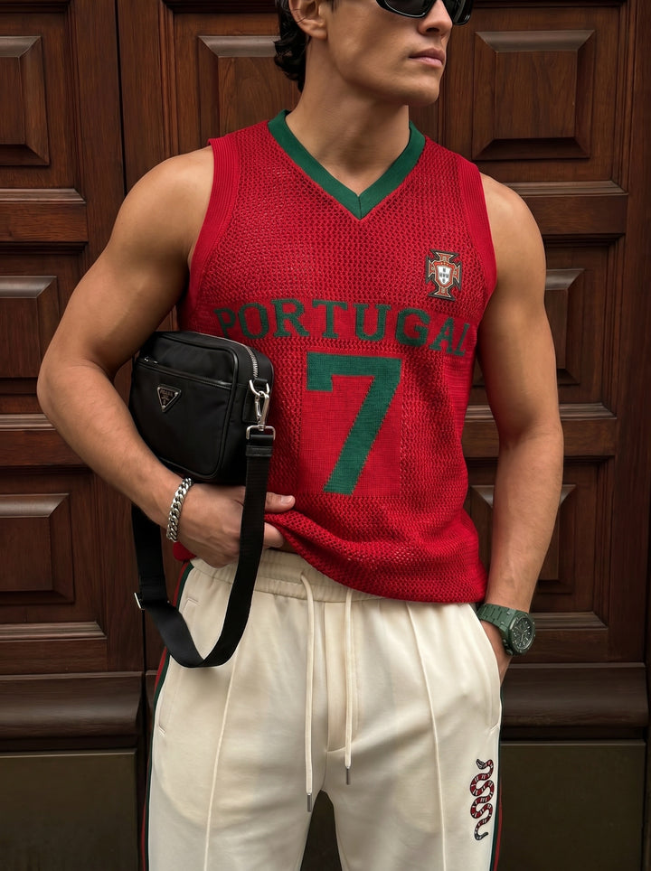 Oversize Portugal Knit Tanktop - Red