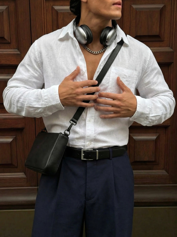 Regular Fit Cotton Pocket Shirt - White