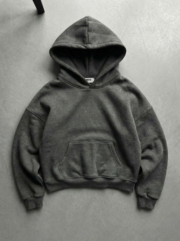 Oversize Basic Hoodie - Anthracite Melange