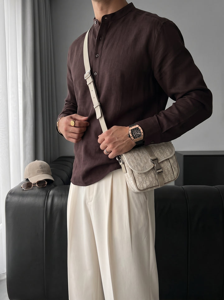Regular Fit Cotton Shirt - Brown