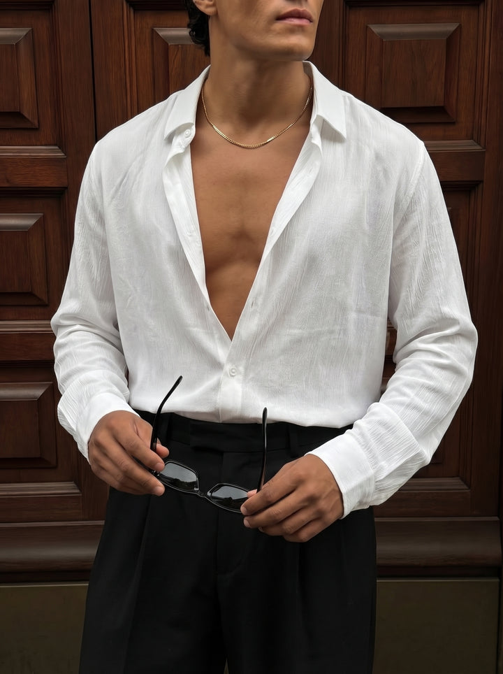 Regular Fit Long Arm Shirt - White
