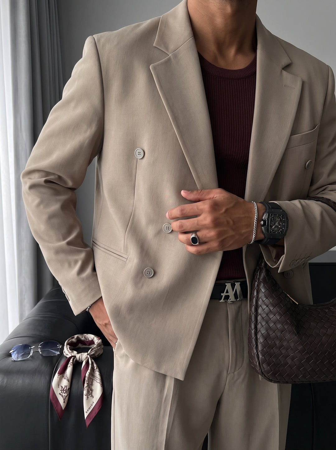 Oversize Tailored Suit - Beige