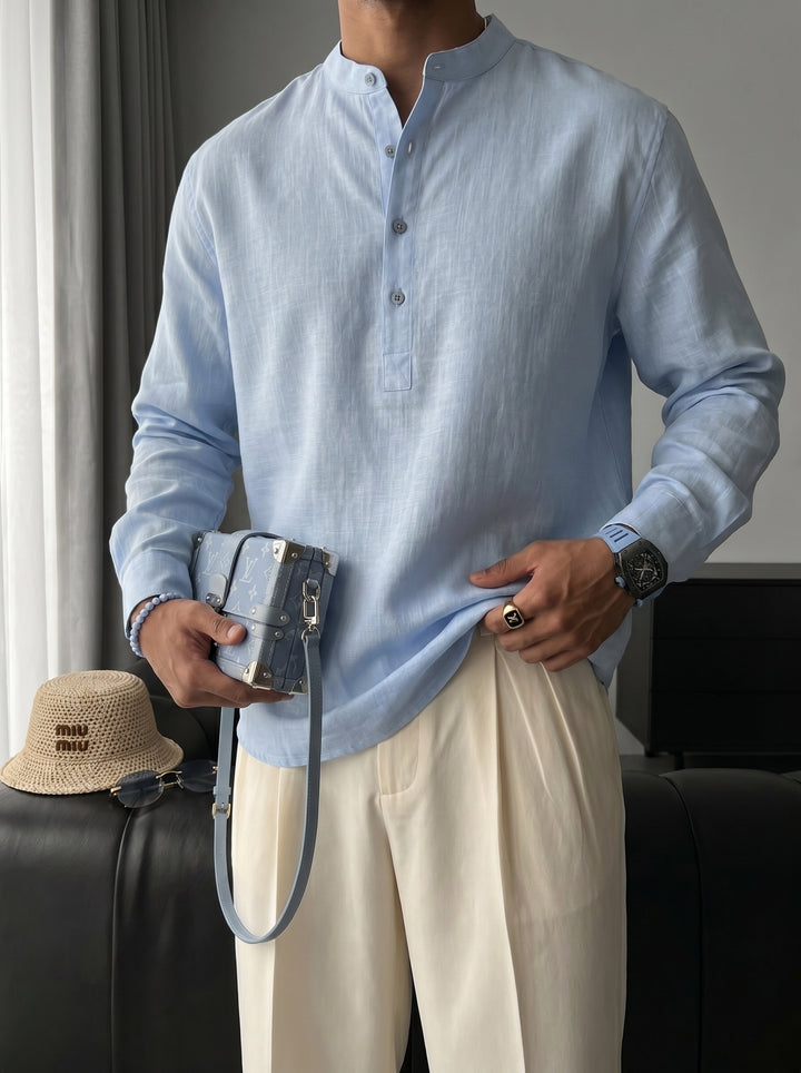 Regular Fit Cotton Shirt - Blue