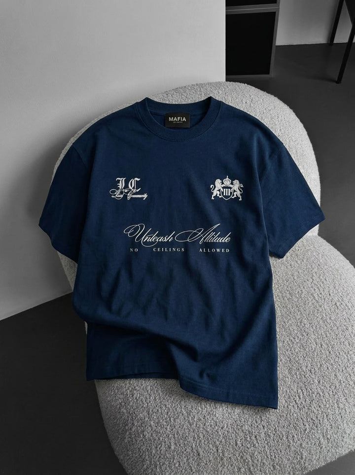 Oversize Local T-shirt - Navy Peony