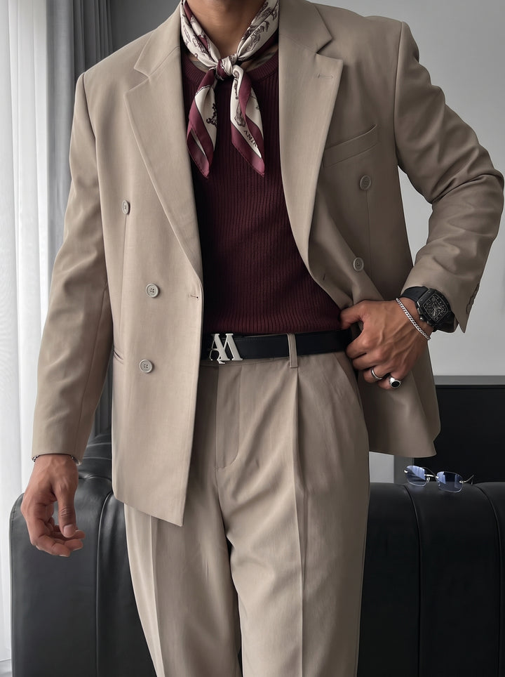 Oversize Tailored Suit - Beige