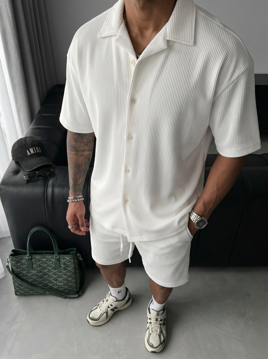 Oversize Cord Shirt - White