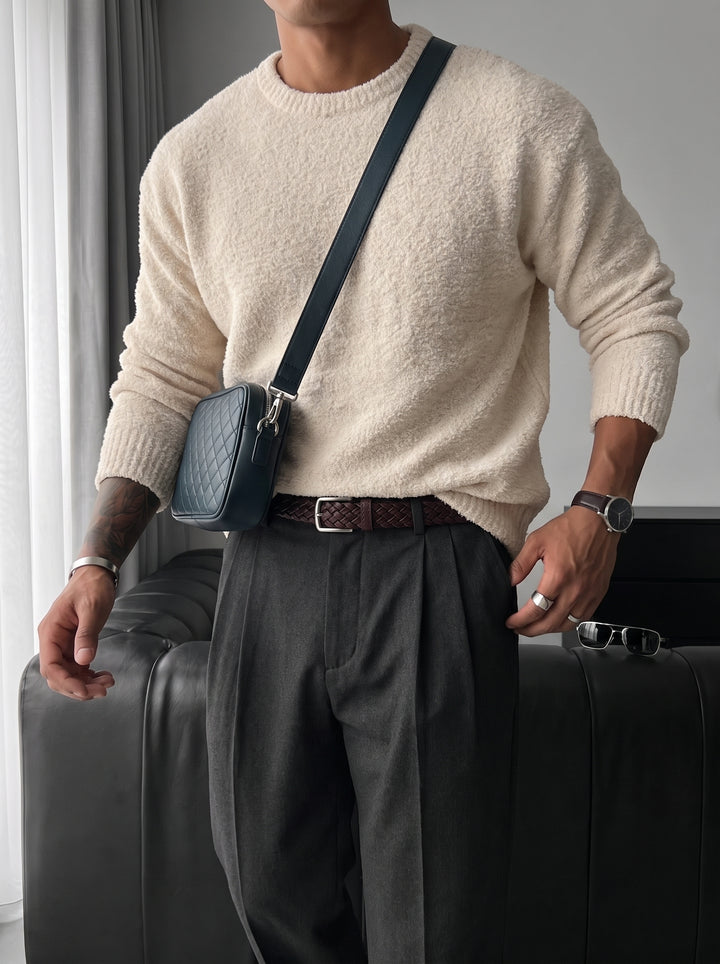 Oversize Plush Pullover - Pure Cremé
