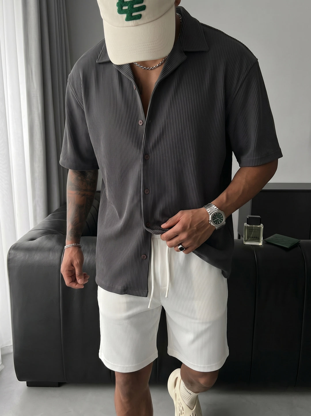 Oversize Cord Shirt - Anthracite