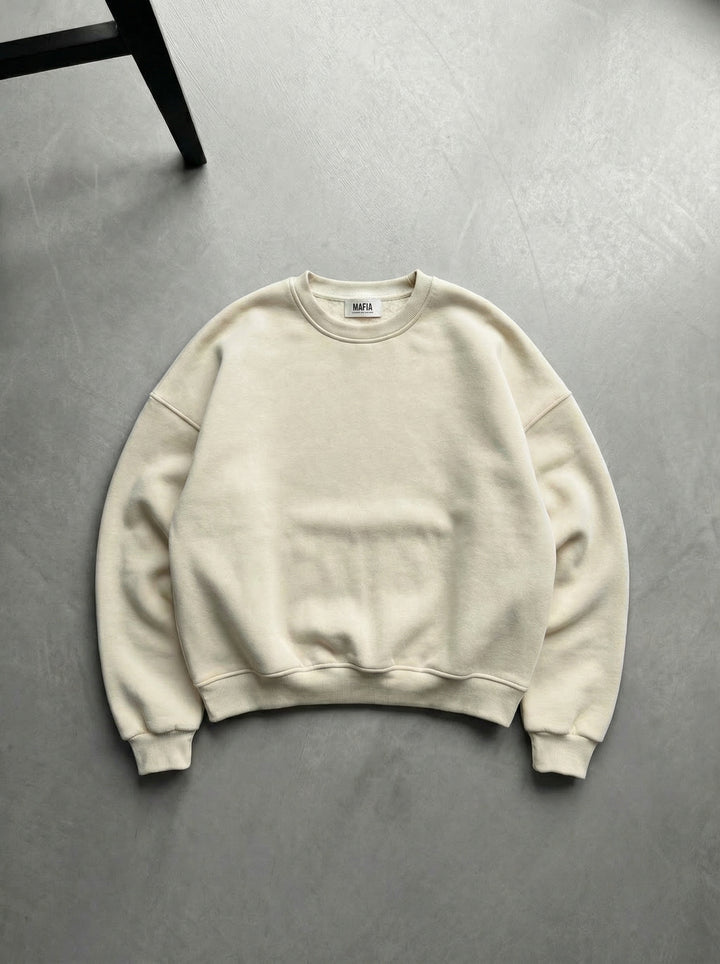 Oversize Basic Sweater - Antique White