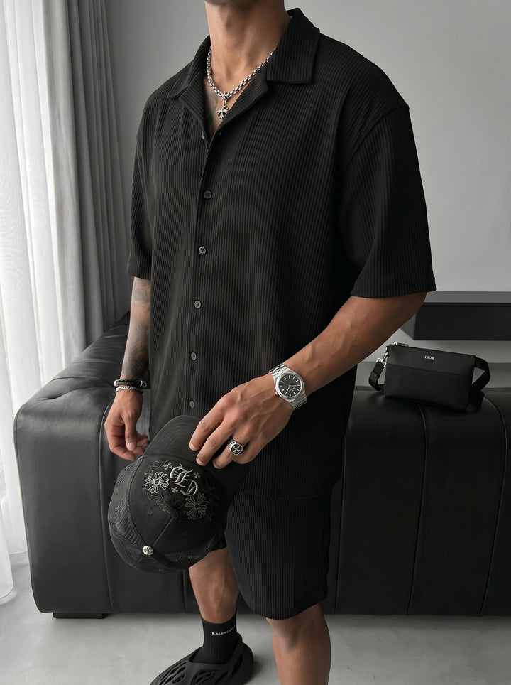 Oversize Cord Shirt - Black