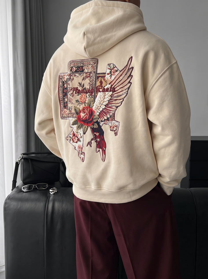 Oversize Floating Roots Hoodie - Beige