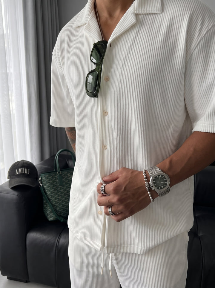 Oversize Cord Shirt - White