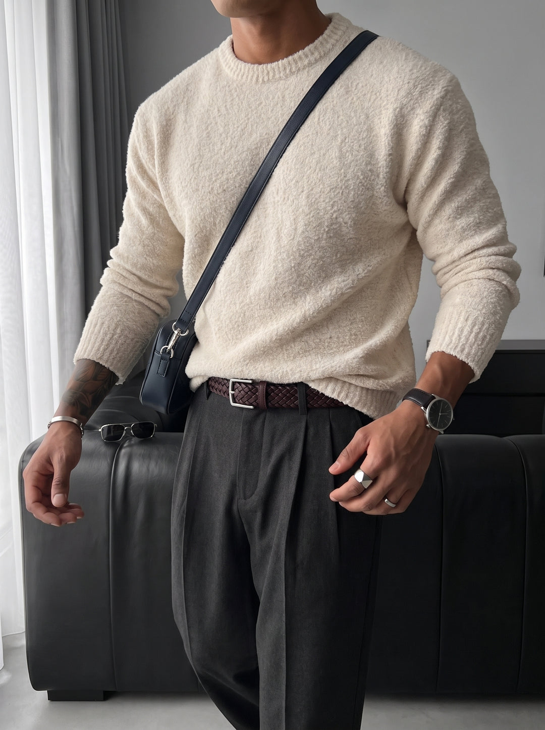 Oversize Plush Pullover - Pure Cremé