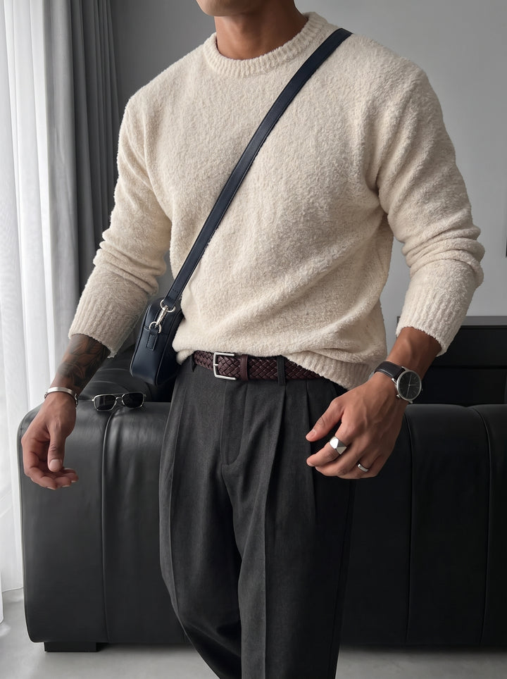 Oversize Plush Pullover - Pure Cremé