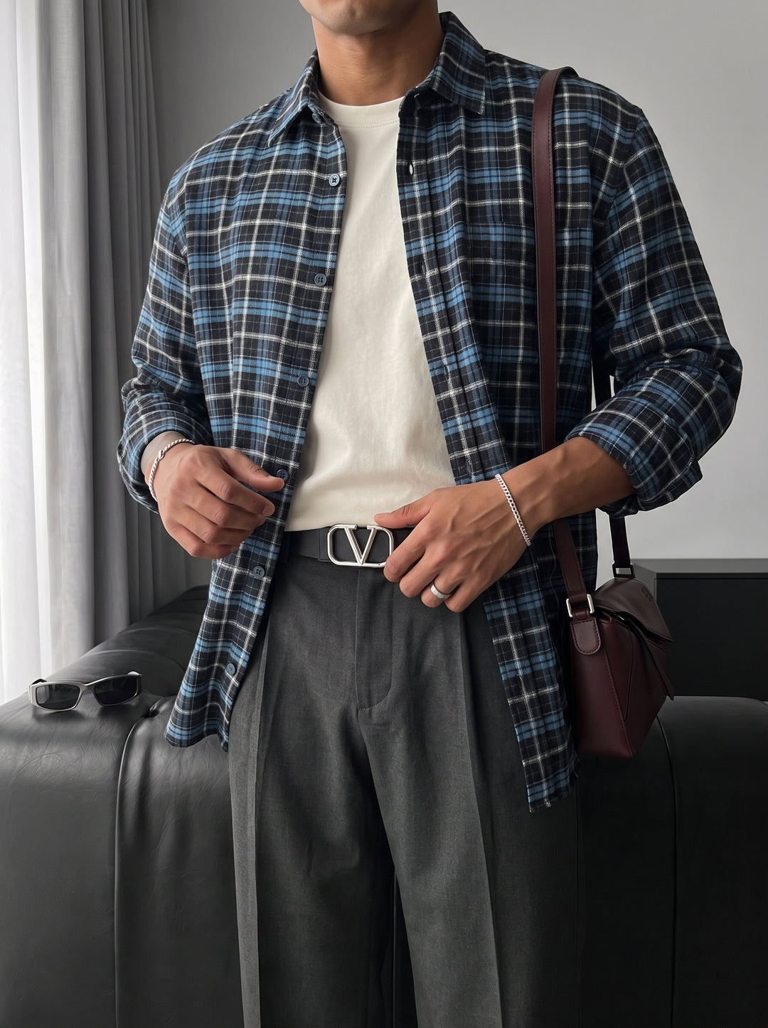 Regular Fit Classic Check Shirt - Sax