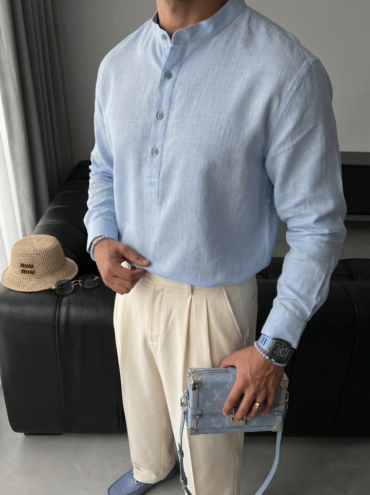 Regular Fit Cotton Shirt - Blue